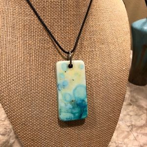 NWT yellow and blue “bubbles” necklace handmade